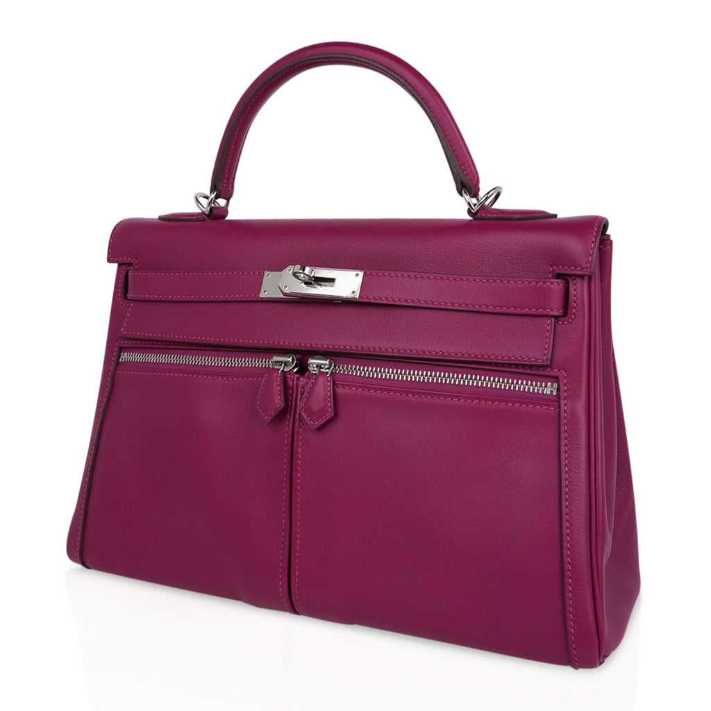Limited Edition Kelly 32 Lakis Bag Tosca Swift Leather with Palladium Hardware