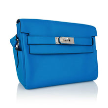 Load image into Gallery viewer, Kelly Messenger PM Blue Zanzibar Evercolor Leather with Palladium Hardware