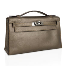 Load image into Gallery viewer, Kelly Pochette Metallic Bronze Clutch Bag Chevre Palladium