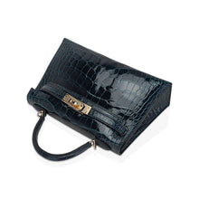 Load image into Gallery viewer, Limited Edition Verso Mini Kelly 20 Sellier Bag Vert Rousseau &amp; Blue Paon Alligator with Permabrass Hardware