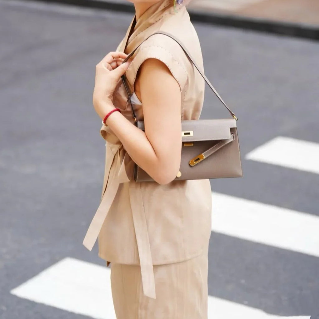 Grey To Go Wallet Gold Hardware Bag